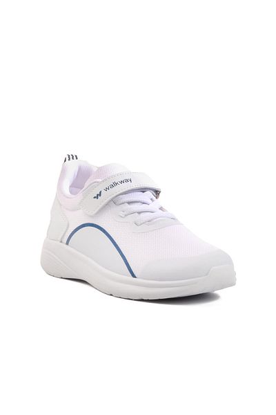 WALKWAY Pantofi sport pentru copii, unisex, cu plasă, alb-albastru marin, cu velcro, Dera 640 F