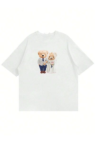 Mad&Calf Μπλουζάκι Unisex Teddy Couple με στάμπα με λαιμόκοψη