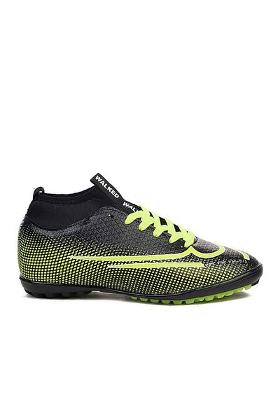 Walked Black Yellow 437 Socks Boys Adult Football Shoes