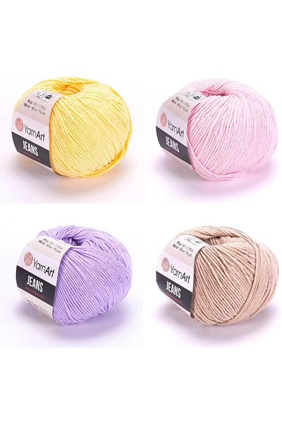 Yarnart 4 τεμάχια τζιν (88 - 74 - 89 - 87) Μικτό χρώμα Amigurumi πλεξίματος νήμα
