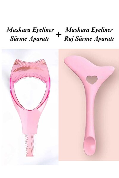 lawrenceshop 2 li Set Kolay Maskara Rimel Sürme Aparatı Kirpik Fırçası + Mask...