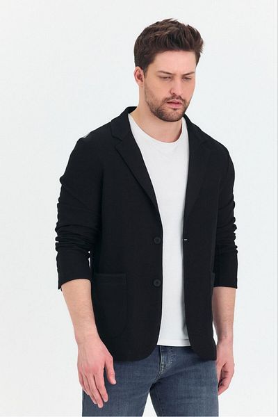 Savira Мъжко спортно яке Slimfit от плетена памучна смес, изцяло разтеглив плат, нов сезон