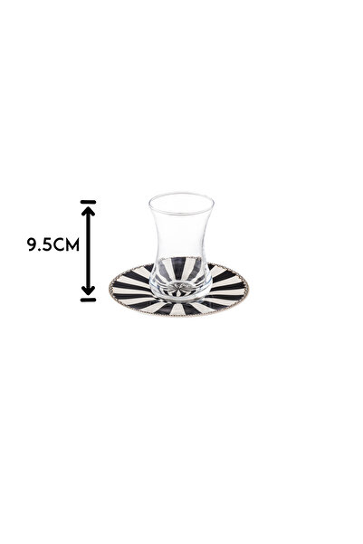 Dania 18-piece porcelain and glass tea and coffee set: 6 tea cups + tea saucer + 6 Saudi coffee cups