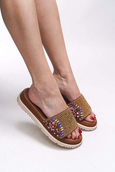 Riccon Qhadorha Women's Slippers 0012697   Tan
