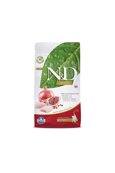 Farmina Natural&delicious Prime Chicken And Pomegranate Kitten Dry Food - 300 G Pack Of 3