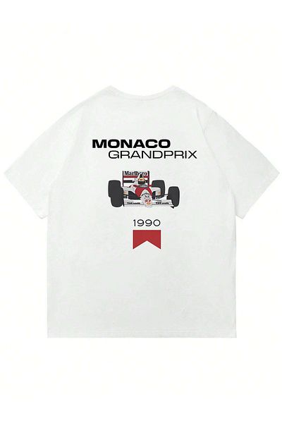 Mad&Calf Μπλουζάκι Unisex Monaco Grandprix με στάμπα με λαιμόκοψη