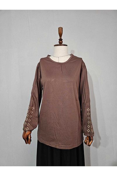 Nacar Moda Блуза за майки Four Seasons, ликра и бродирани ръкави New Season