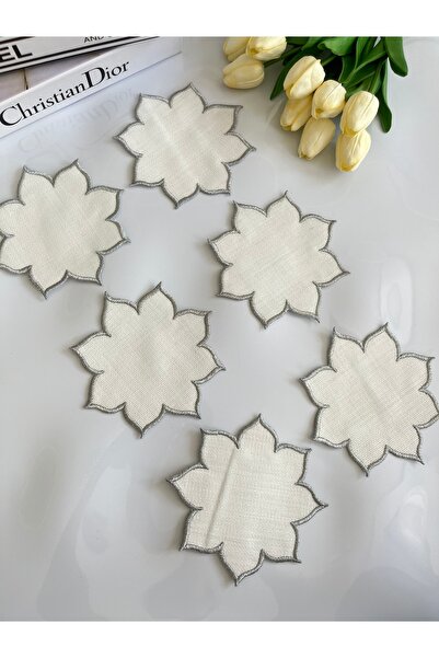 KUMSAL ÇEYİZ 6 Adet Sunumluk Peçete,Kokteyl Peçete,Kahve Yanı Sunum Peçetesi,...