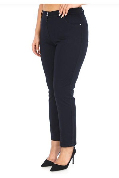 AKŞEN GİYİM Plus Size Lycra 96% Cotton/Cotton Canvas Linen Fabric Pipe Leg Trousers