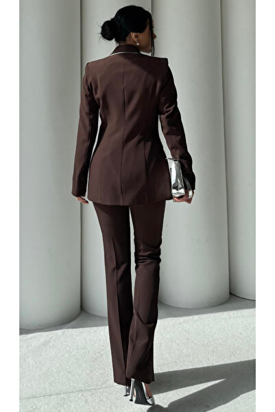 pembekurdelem Silver Detailed Women's Jacket and Pants Set