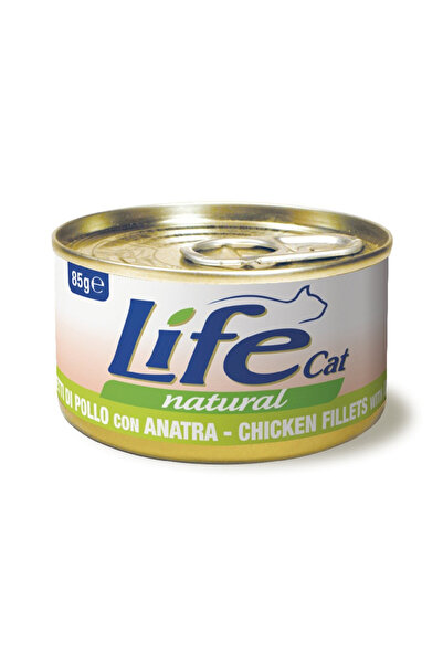 Life Cat طعام القطط المعلب بفيليه الدجاج مع البط - 85 جرام - عبوة من 18 قطعة