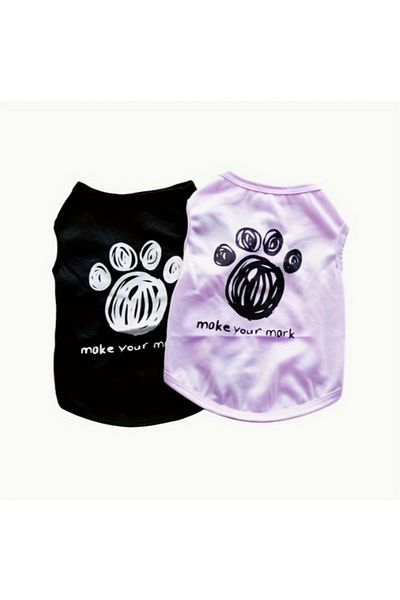 Proxy Paws Summer Dog Tshirt with Paw Pattern