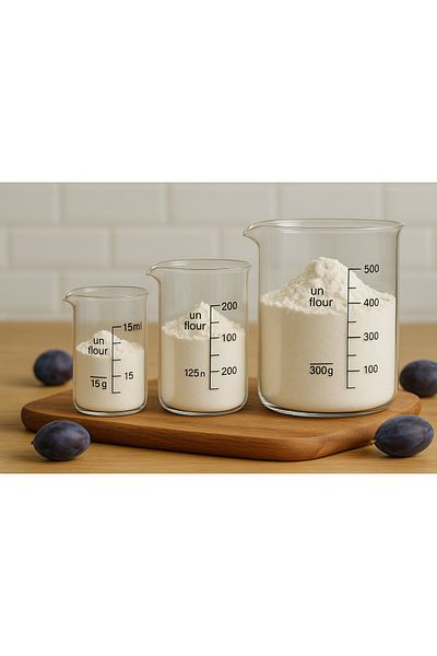 Fİ HOME 3Pcs Measuring Cup 500Ml-300Ml-125Ml Glass