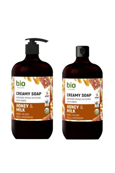 bio natural aroma 97% Organic and Vegan Liquid Hand Soap Haney & Milk 2 X 946 Ml.