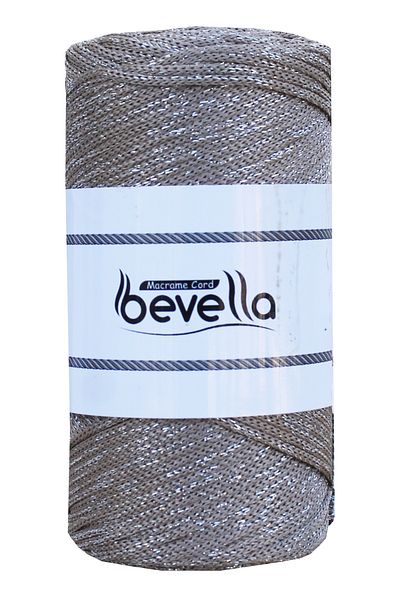 Bevella Macrame Cord Ασημί 200 gr 2 mm Σκούρο Μπεζ Μακραμέ Κλωστή, Τσάντα & Κλωστή Supla