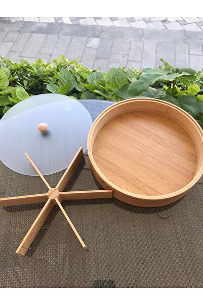 şirin eşyalarım Bamboo 6-Compartment Covered Presentation & Snack Bowl