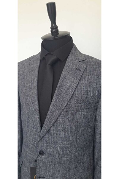 Emporium yazlık ceket, regular fit ,4drop,gri&siyah desenli filafil kumaş.