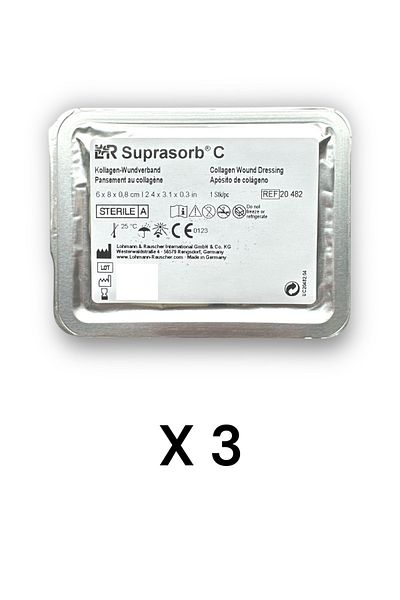Lohmann & Rauscher محتوى الكولاجين Suprasorb Wound Apology 6x8 سم - 3 قطع