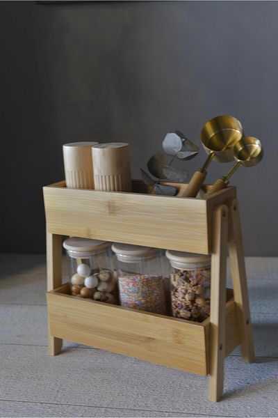 şirin eşyalarım Bamboo 2 Tier Organizer - 1 Piece