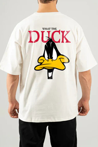 donamod تي شيرت مطبوع عليه WHAT THE DUCK مقاس كبير
