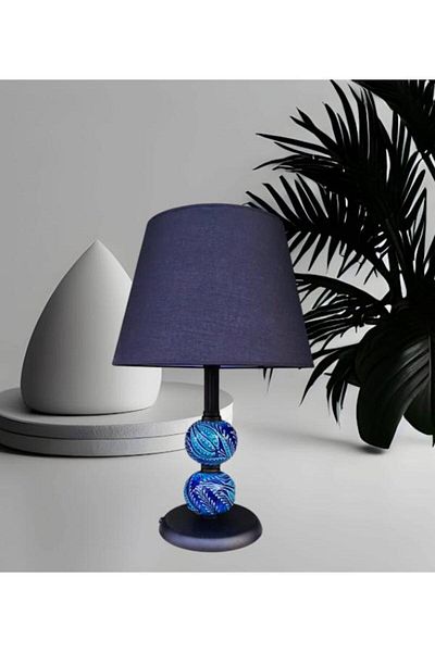 DEDE Black Blue Tiled Cattle Printed Lampshade