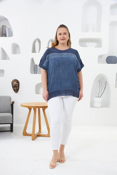 RMG Oversized Dyed Cotton Blouse Indigo