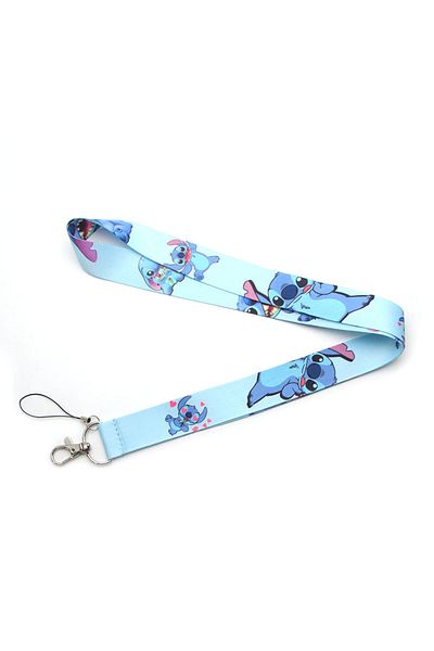 Choice 3 Stitch Lanyard Neck Strap Cartoon Keychain for Pendant Key ID Badge Holder Key Ring Cord Hang Rop.