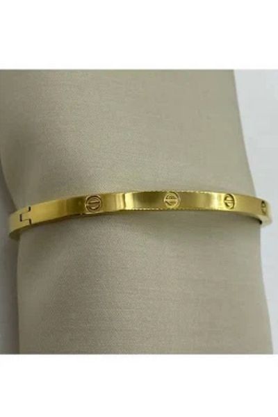 JANRA WORLD Stainless Steel Handcuff - Bracelet (Silver & Gold Color) Thin Model with or Without Stone