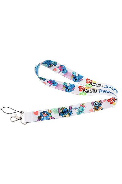 Choice 8 Stitch Lanyard Neck Strap Cartoon Keychain for Pendant Key ID Badge Holder Key Ring Cord Hang Rop.