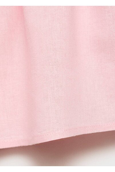 MANGO Woman Beli dökümlü keten şort