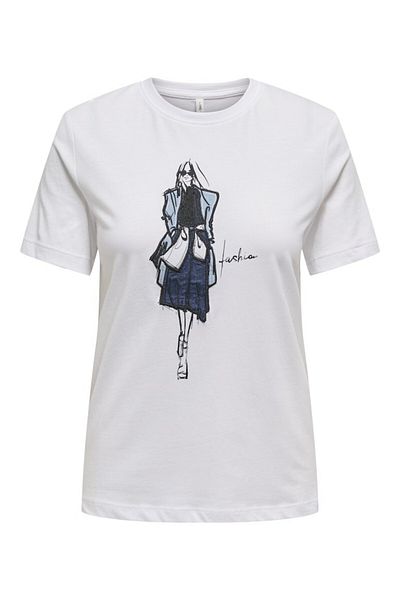 ONLY Tricou alb pentru femei Lif Reg S/s Top Jrs 15329752 Brightfas