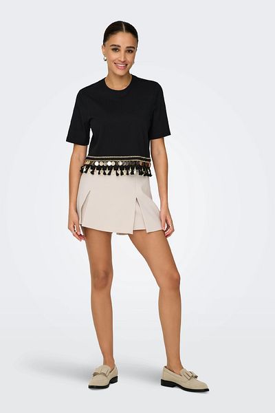 ONLY Women's Daily Fabric Cream Shorts Skirt- 15295576