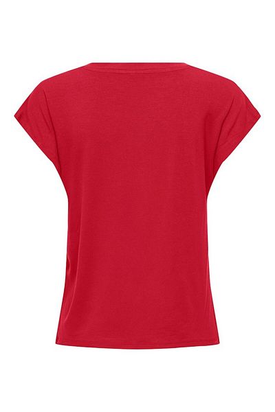ONLY Women's Red V-Neck Top 15315776 -Truered S/S Jrs T-Shirt