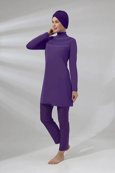 NİSAN LINGERIE Women Long Sleeve Dress with Leggings - Darkeye Turtleneck Dark Lavendre Full Coveredlycra Dress Mayore Armes1286