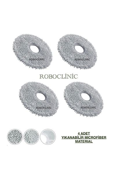 Roboclinic 4 pieces microfiber mop compatible with xiaomi robot vacuum s20+/s20 plus