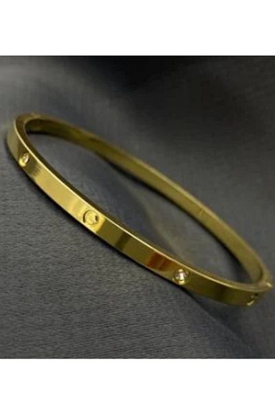 JANRA WORLD Stainless Steel Handcuff - Bracelet (Silver & Gold Color) Thin Model with or Without Stone