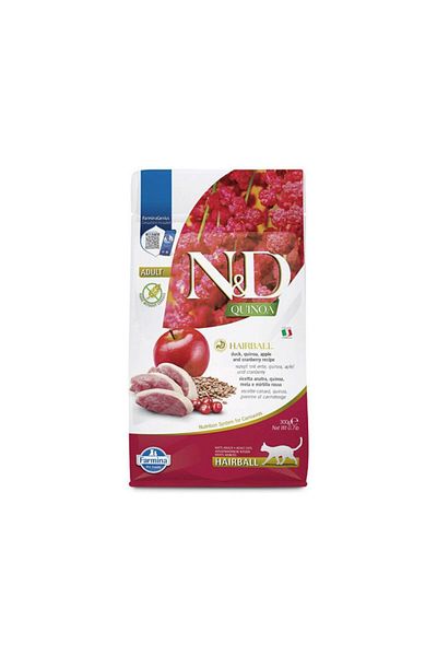 Farmina Natural&delicious Quinoa Hairball Duck Adult Cat Dry Food - 300 G Pack Of 3