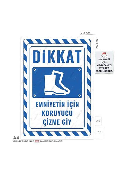 Posterya Ul02781-A4 - Protective Boot Wear Warning Sign for Safety (21,6×30,3cm)