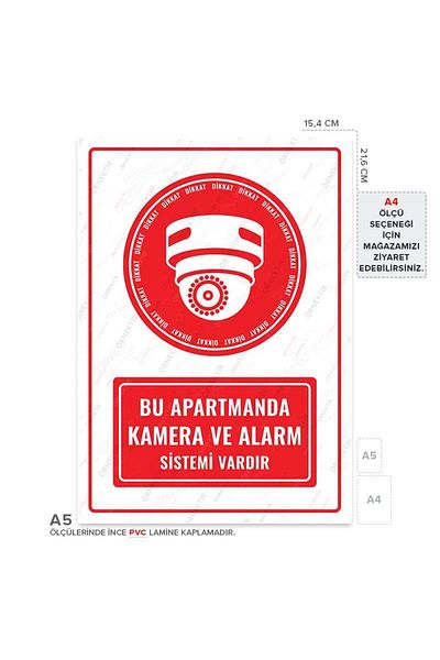 Posterya Ul01382-A5 - There Is a Camera and Alarm System in This Apartment Warning Sign (15,4×21,6cm)