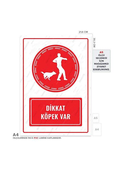 Posterya Ul01454-A4 - Caution Dog Warning Sign (21.6×30.3cm)