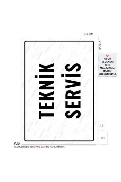 Posterya Ul01841-A5 - Technical Service Warning Sign (15.4×21.6cm)