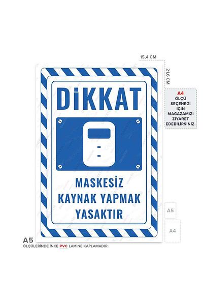 Posterya Ul02750-A5 - It Is Forbidden to Weld Without Mask Warning Sign (15,4×21,6cm)