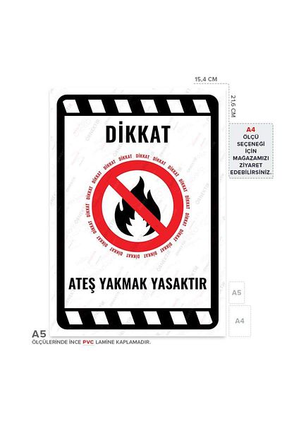 Posterya Ul02233-A5 - It Is Forbidden to Make Fire Warning Sign (15,4×21,6cm)