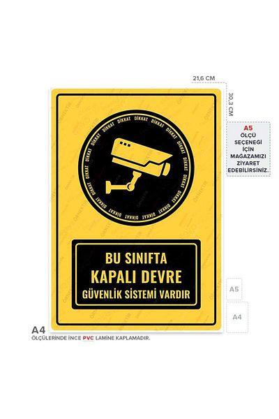 Posterya Ul01319-A4 - This Classroom Has a Closed Circuit Security System Warning Sign (21.6×30.3cm)