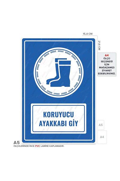 Posterya Ul01135-A5 - Protective Shoe Wear Warning Sign (15,4×21,6cm)