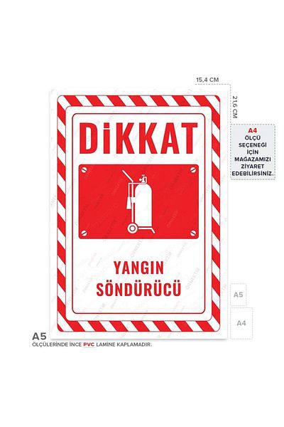 Posterya Ul02686-A5 - Fire Extinguisher Warning Sign (15.4×21.6cm)