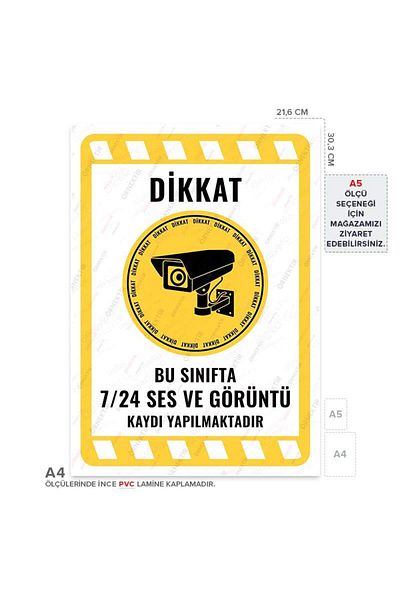 Posterya Ul02071-A4 - This Class Is Recording Audio and Video 24/7 Warning Sign (21.6×30.3cm)
