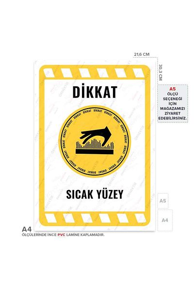 Posterya Ul01938-A4 - Hot Surface Warning Sign (21.6×30.3cm)