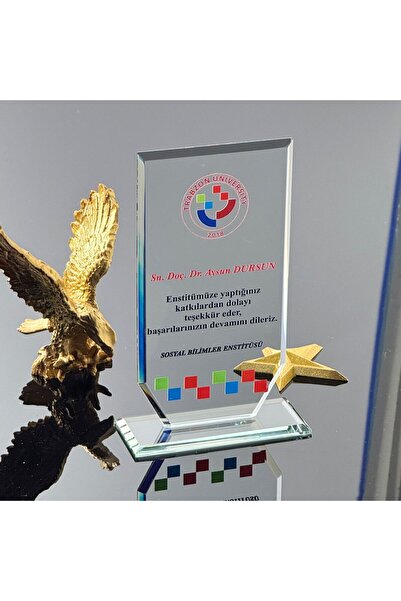 MERTKRİSTAL Kişiye Ve Kurumlara Özel Kristal Cam Plaket Plaket P119 - Minimum 10 Adet Ve Üzeri