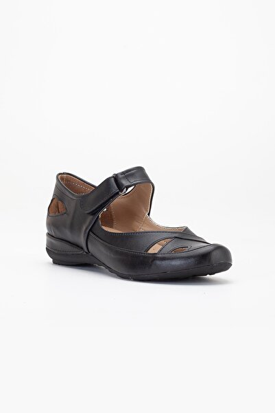 Dilimler Ayakkabı Women's Daily Orthopedic Shoes Black Large Size Cage Model Banded